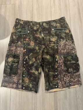 Free people camo tie dye shorts
